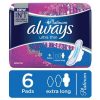 ALWAYS PLATINUM ULTRA THIN SANITARY PAD LONG 7 3 1590251585.8001090921420 alwaysplatinumextralong6pads 600x600