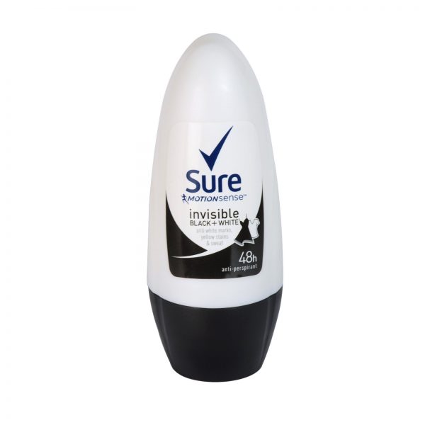 SURE WOMEN INVISIBLE BLACK AND WHITE ROLL ON 50ML 96114438