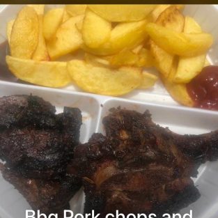 bbq pork chops and fries